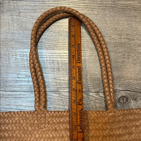 Madewell Woven Leather tote large brown transport bag NEW! - Picture 7 of 11
